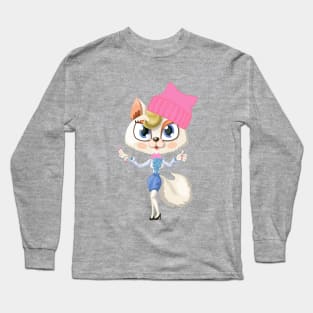 pussy hat cat Long Sleeve T-Shirt